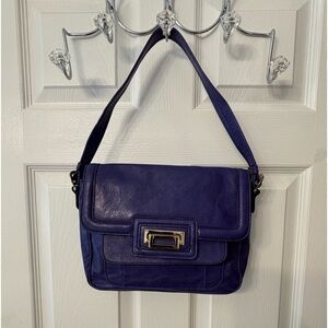 Liz Claiborne began leather dark purple/blue handbag, excellent condition